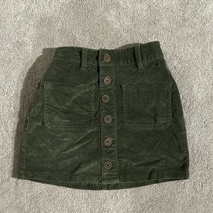Girls size 10 Green corduroy skirt